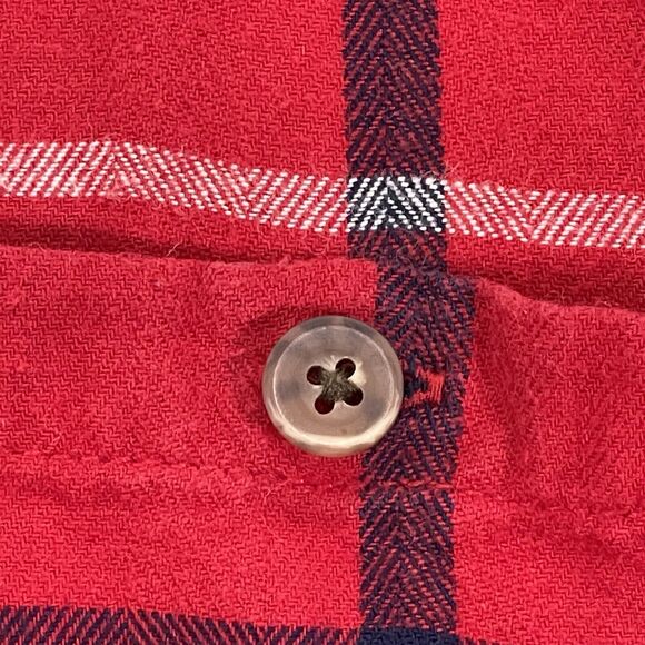 Duluth Trading Flannel Button Up Top Women XXL Red Plaid Long Sleeve Cotton Z14 - Picture 6 of 14